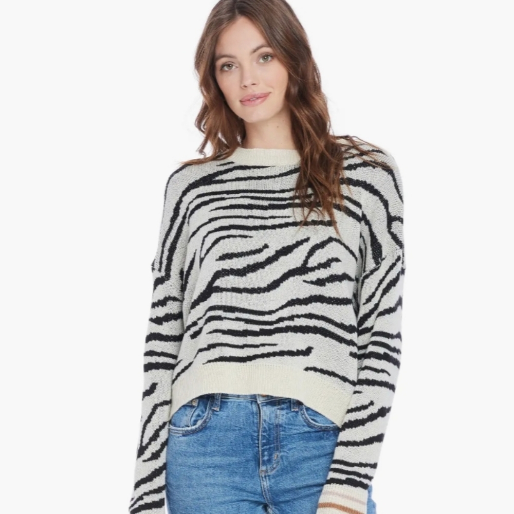 NWOT $92 Saltwater Luxe Zebra Sweater